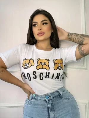 T-Shirt Feminina Moschino Urso